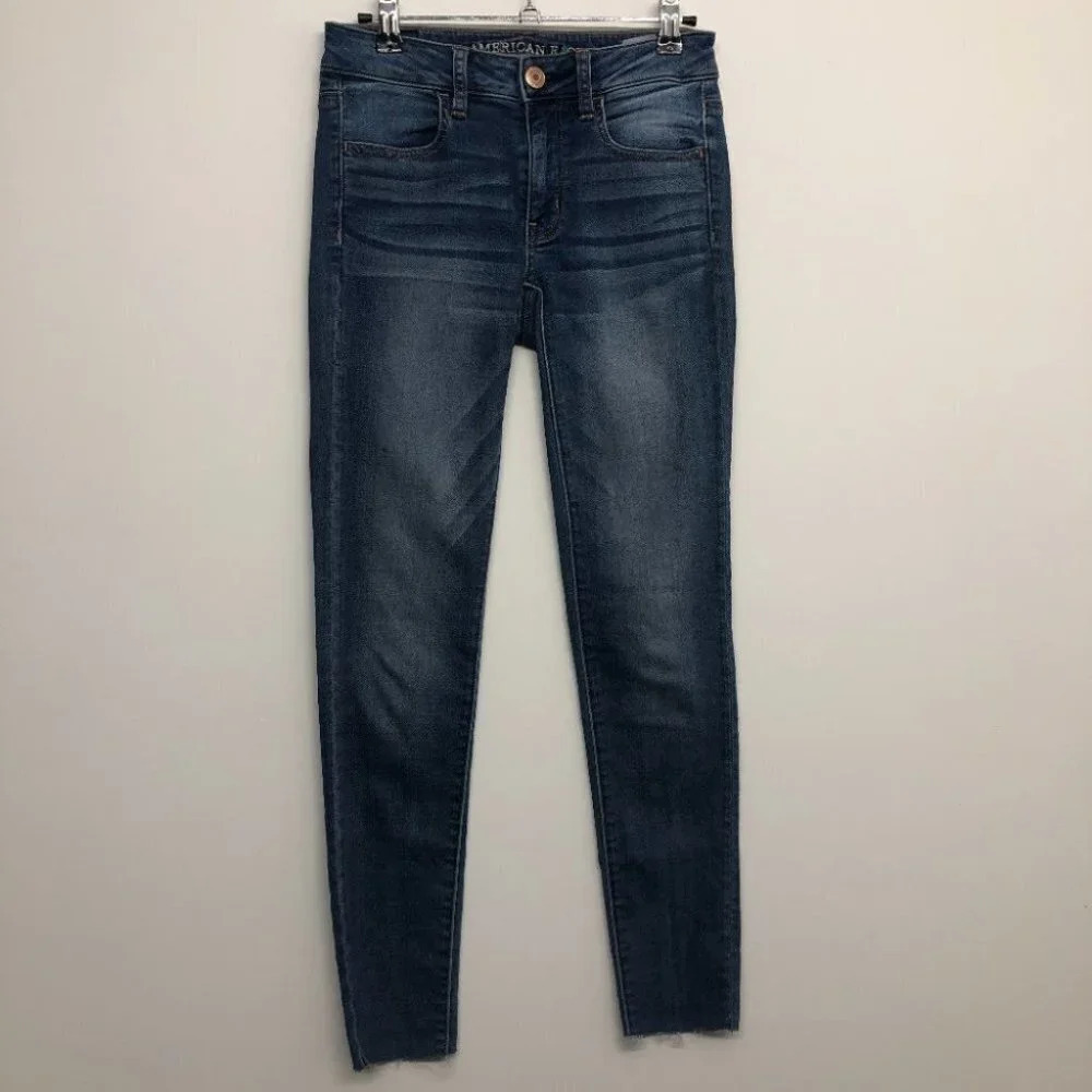 American Eagle‎ Jegging Skinny Jean Medium Wash Raw